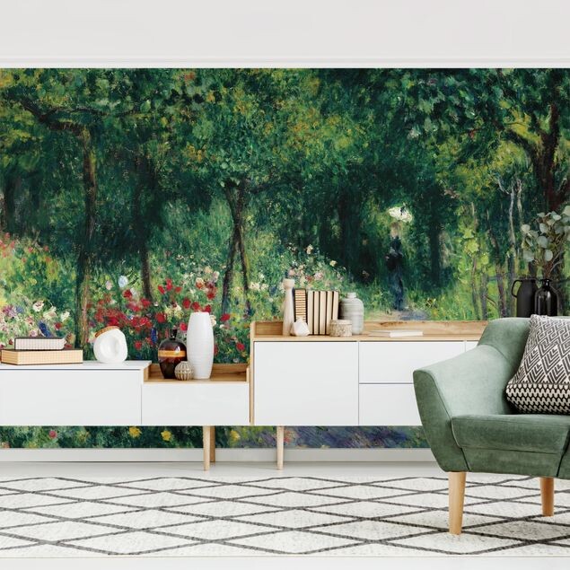Wohnzimmer Grün Ideen – Tapete Auguste Renoir - Frauen im Garten