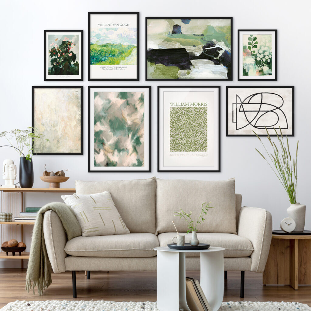 Bilder für grüne Wand – Bilderwand Grün und Beige