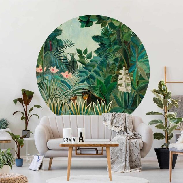 Farbpalette Wandfarbe Grün – Tapete Henri Rousseau - Dschungel am Äquator