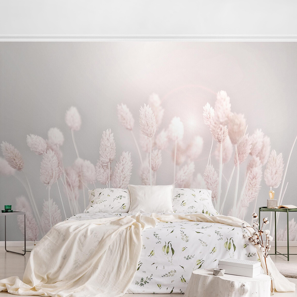 Tapete Schlafzimmer romantisch – Helles Gras im Sonnenlicht