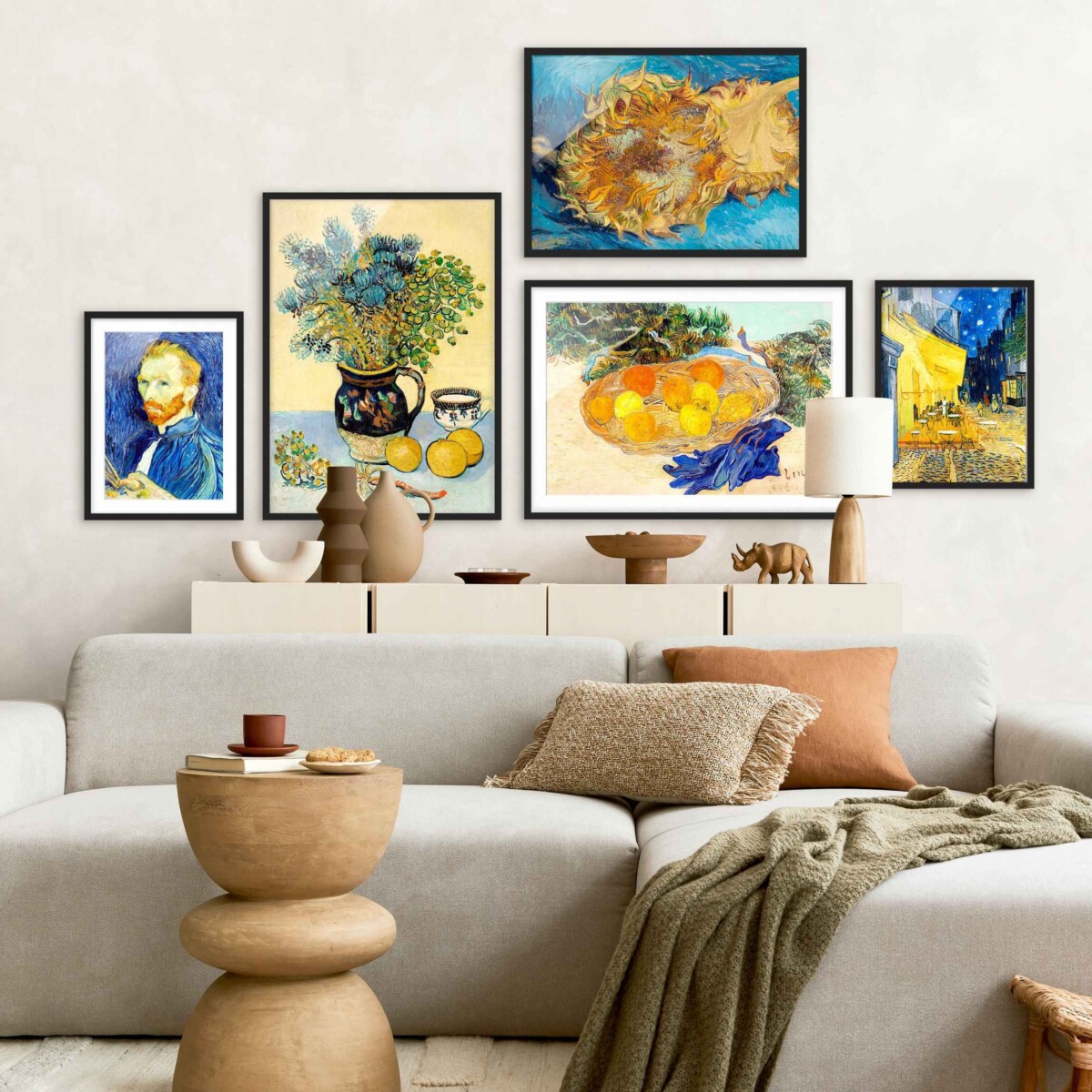 Bilderwand Wohnzimmer – Wir lieben van Gogh